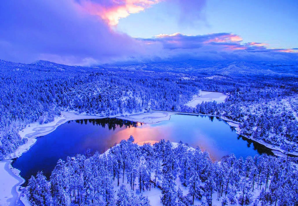 Goldwater Lake under snow