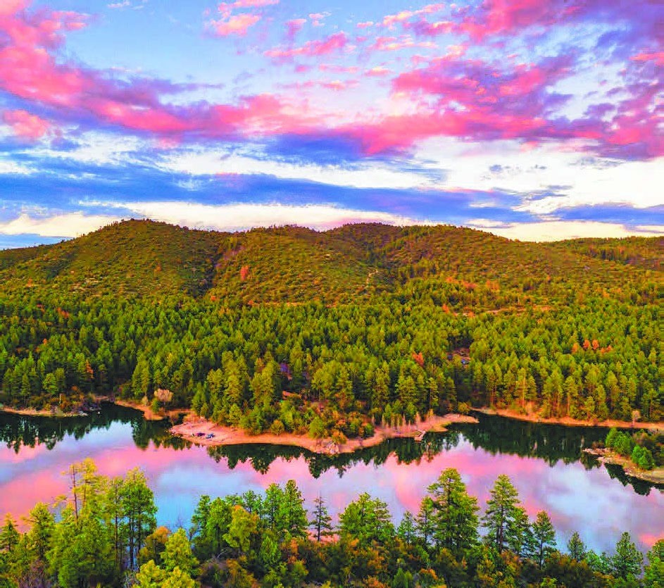 Lake and pines in the Prescott National Forest